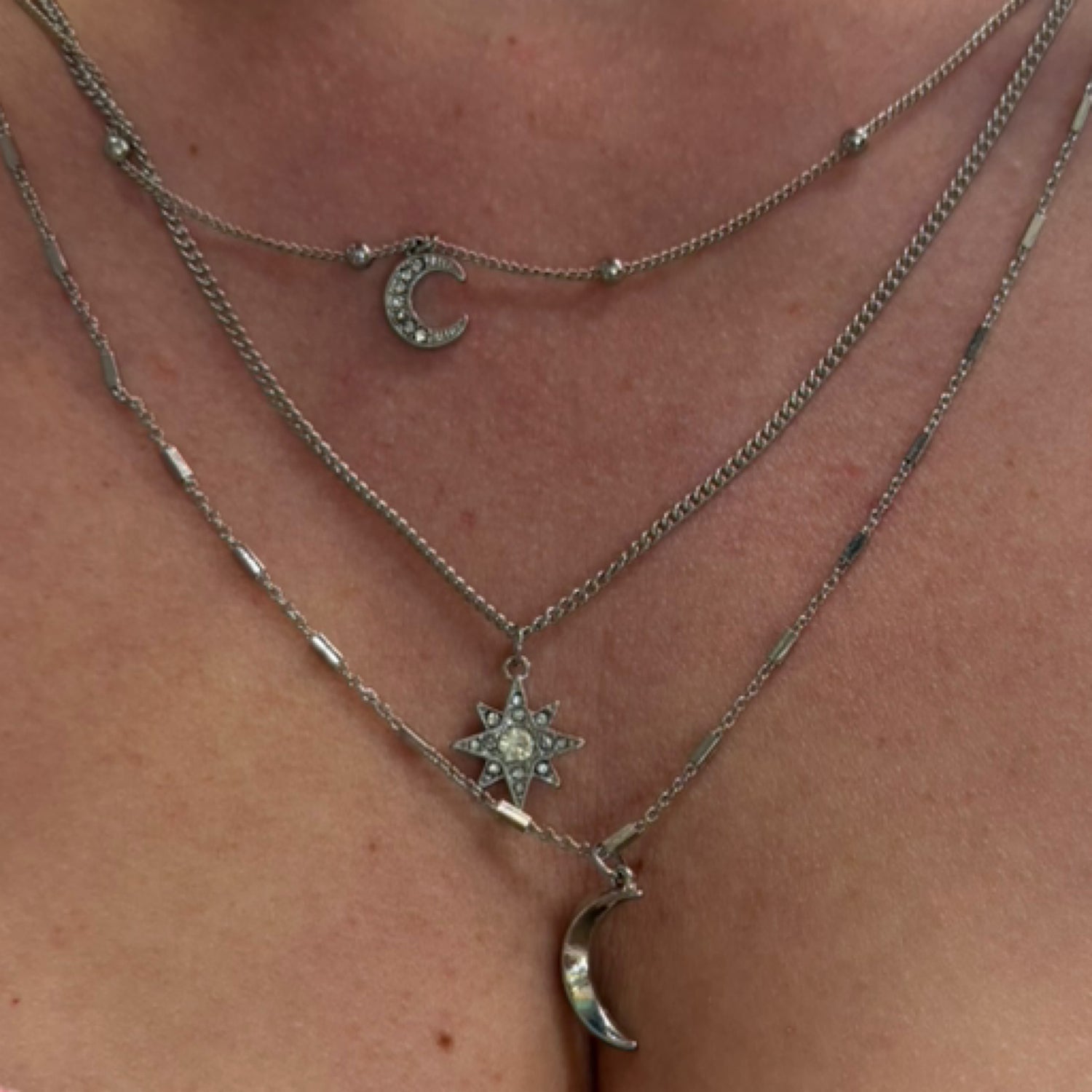 Leto Accessories Celestial Layered Necklace