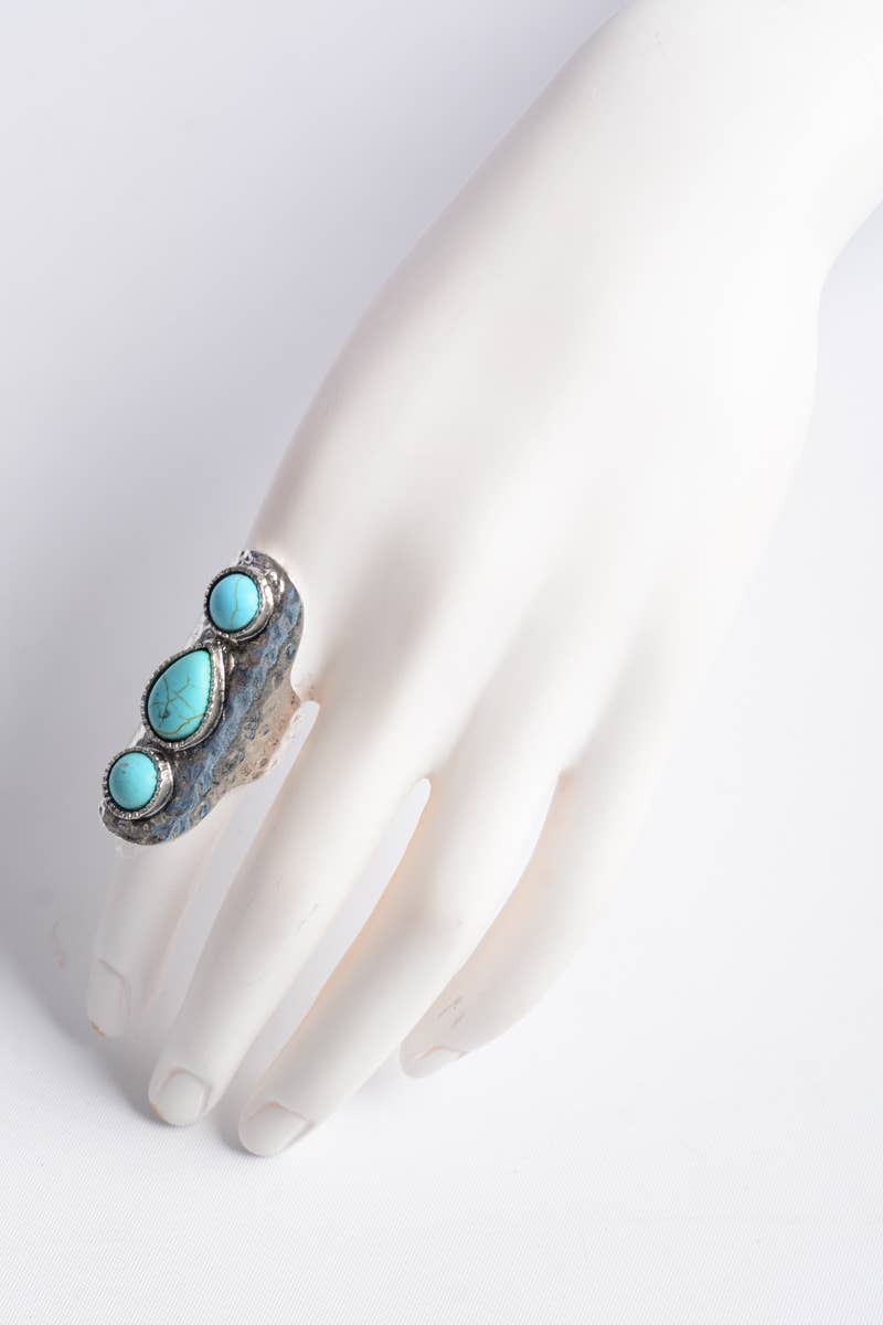 Turquoise Waterfall Stone Ring