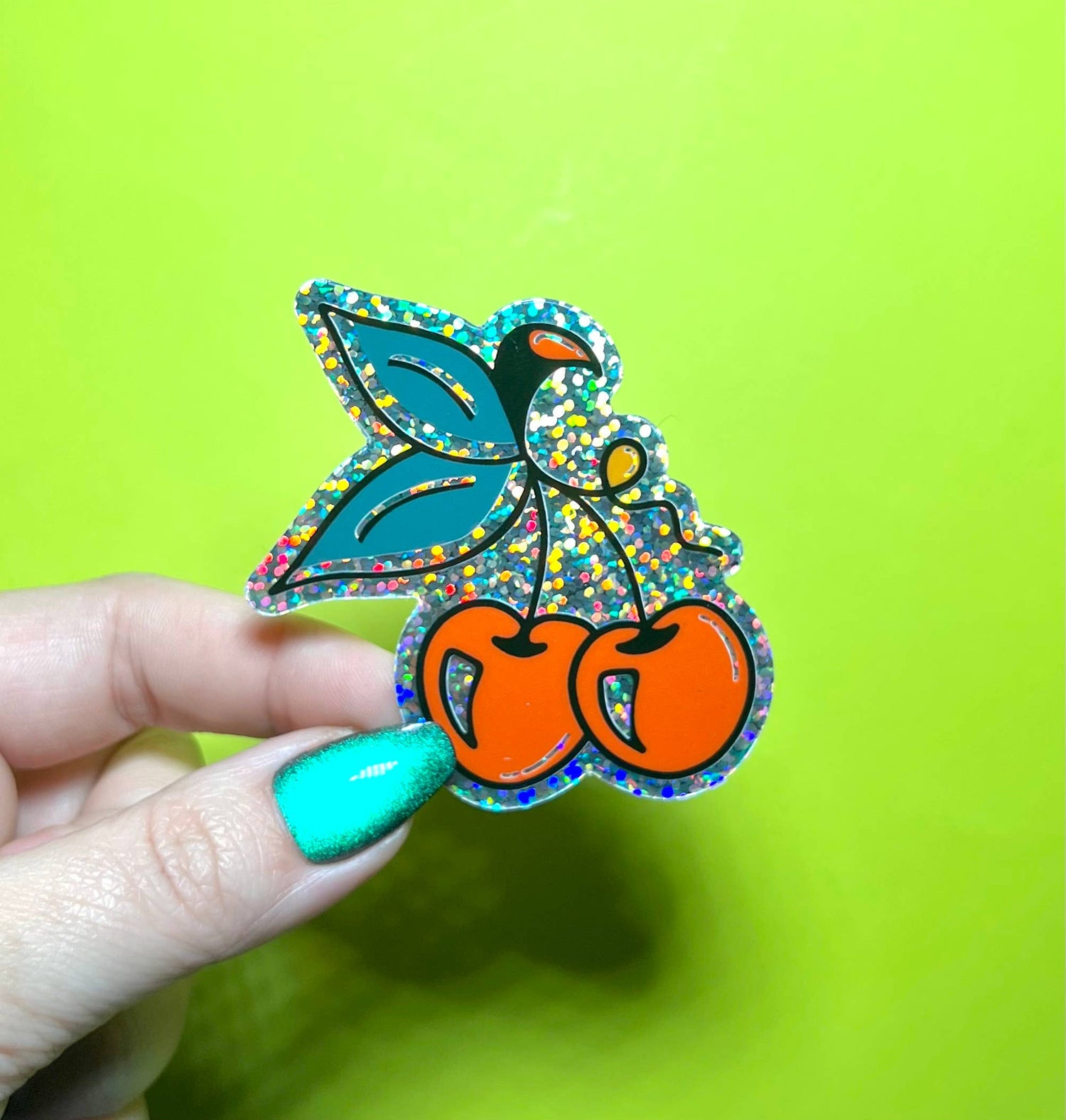 Seventh Eclectic - Cherry Glitter Sticker