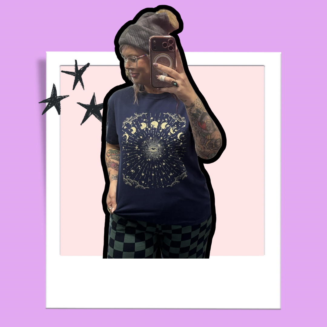 Celestial Moon Phases and Stars T-Shirt