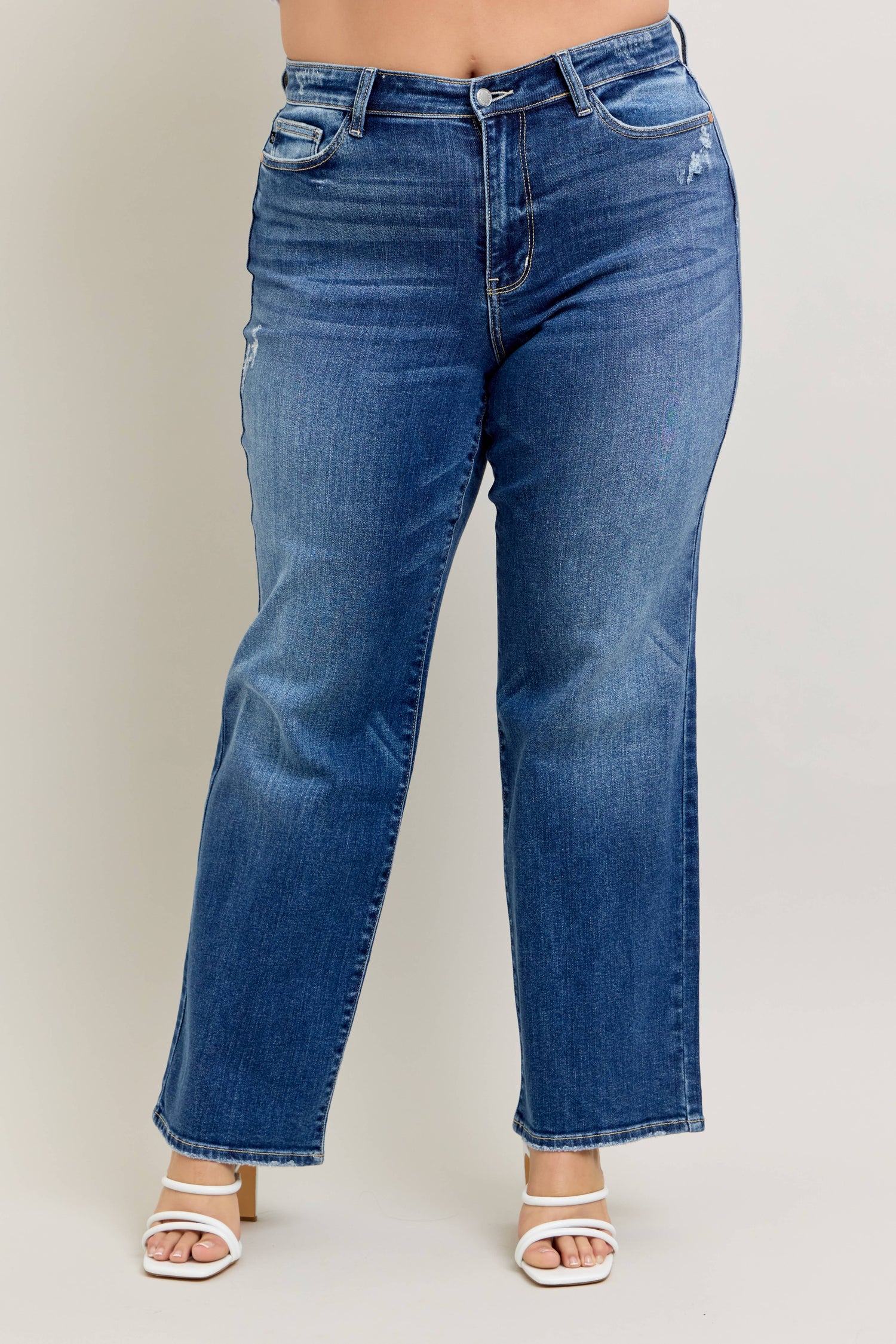 High Waisted 90's Straight Leg Plus Sizes -Judy Blue Jeans