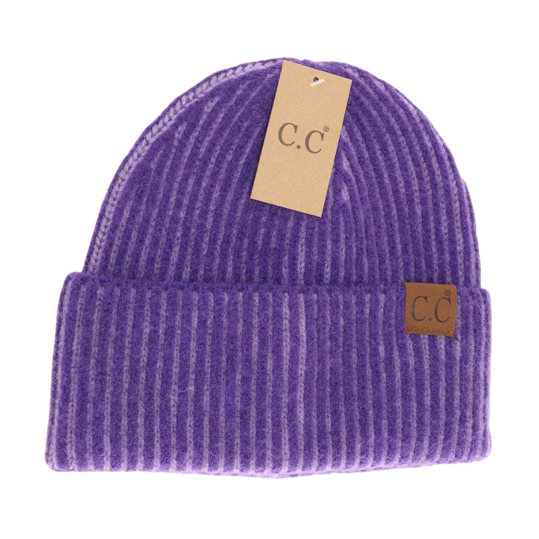 Contrasting Sriped Cuff C.C Beanie