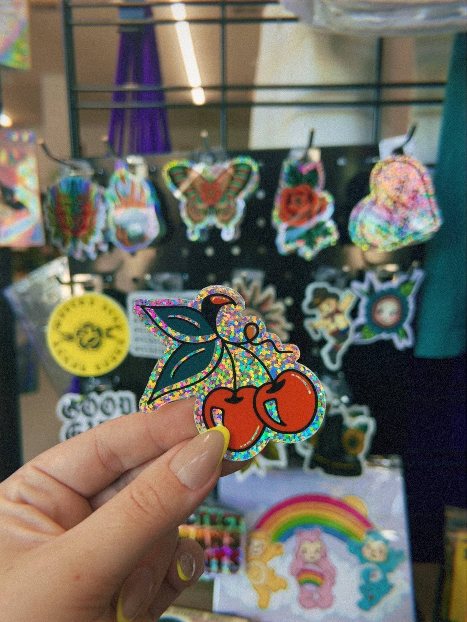 Seventh Eclectic - Cherry Glitter Sticker