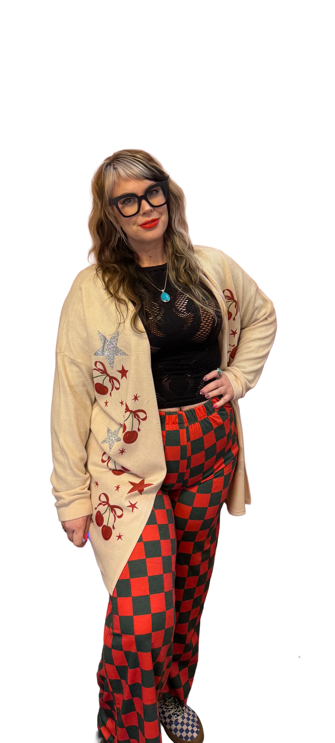 Cherry Star Glitter Cardigan