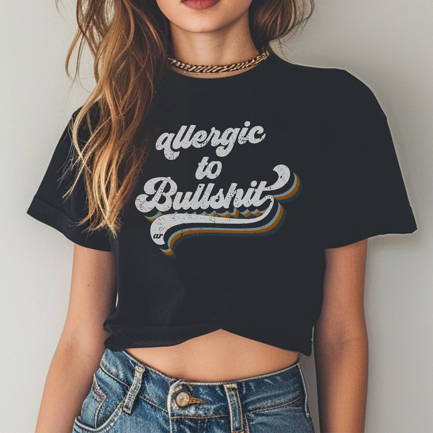 Allergic to Bullshit Crop Top