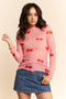 Cherry Mesh Long Sleeve Top