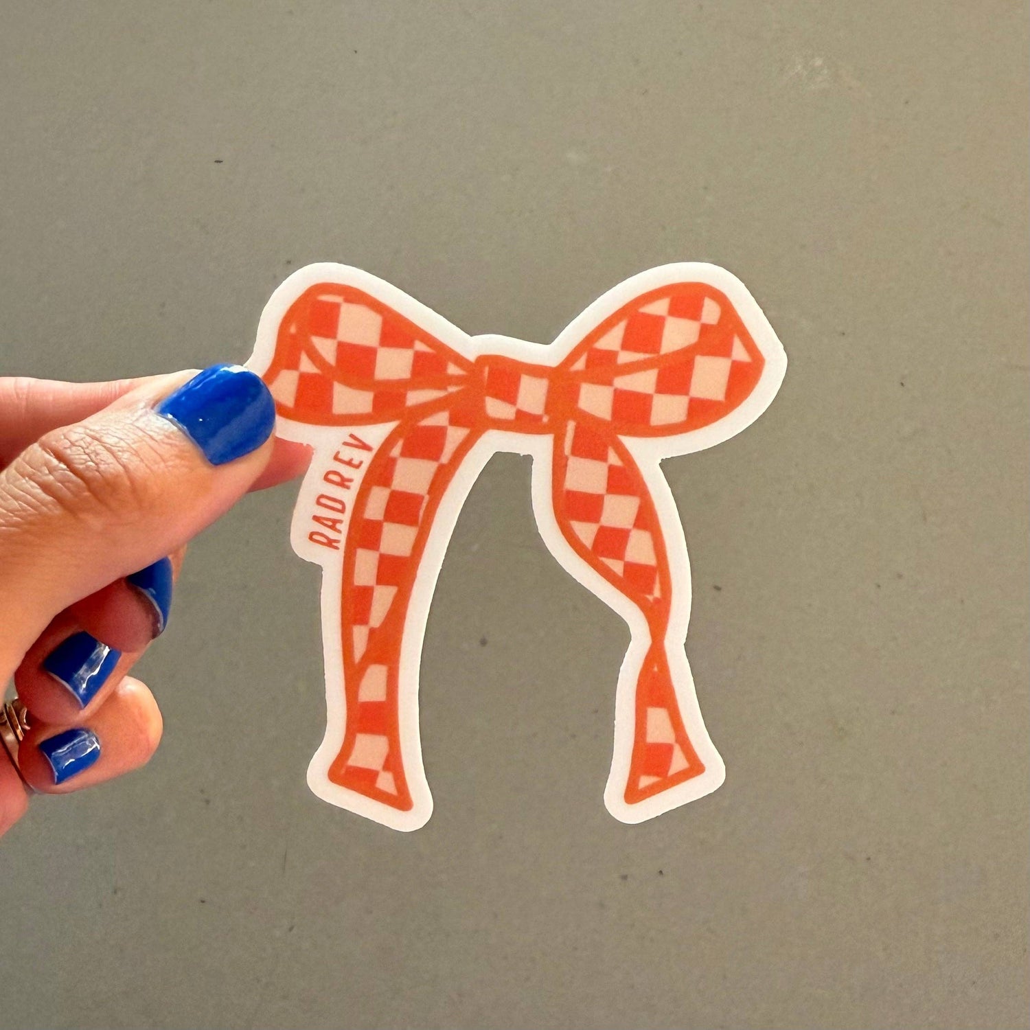 Checkered Bow Sticker