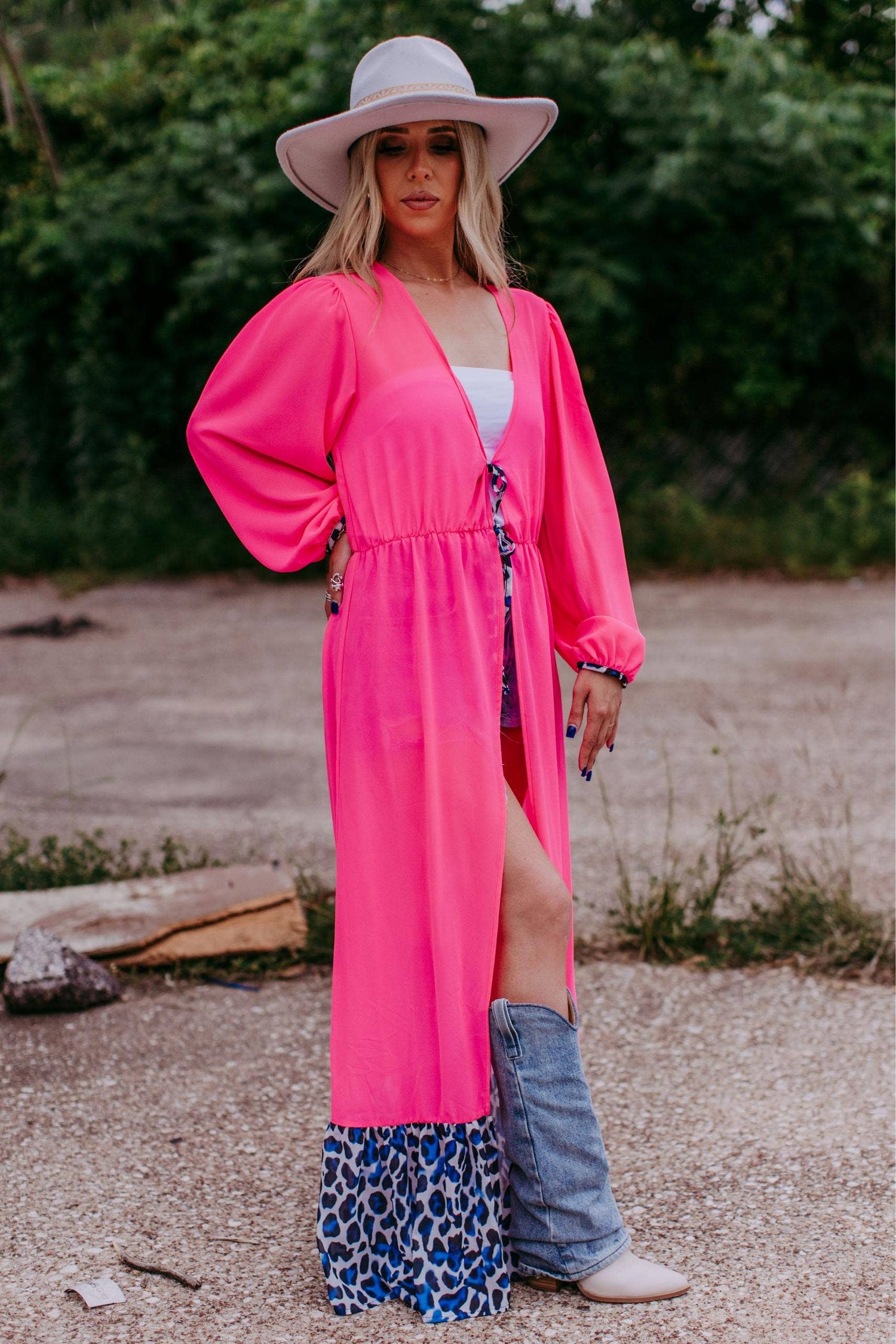 Pink Chiffon Kimono