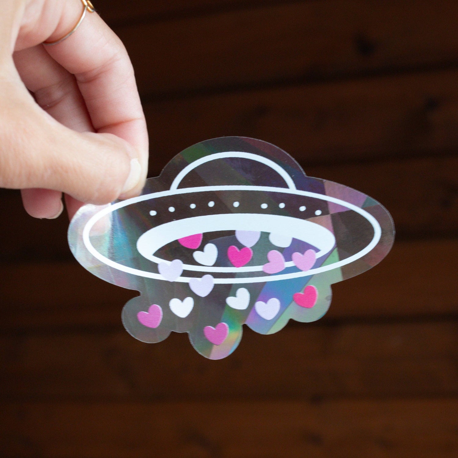 Spaceship Sun Catcher Sticker