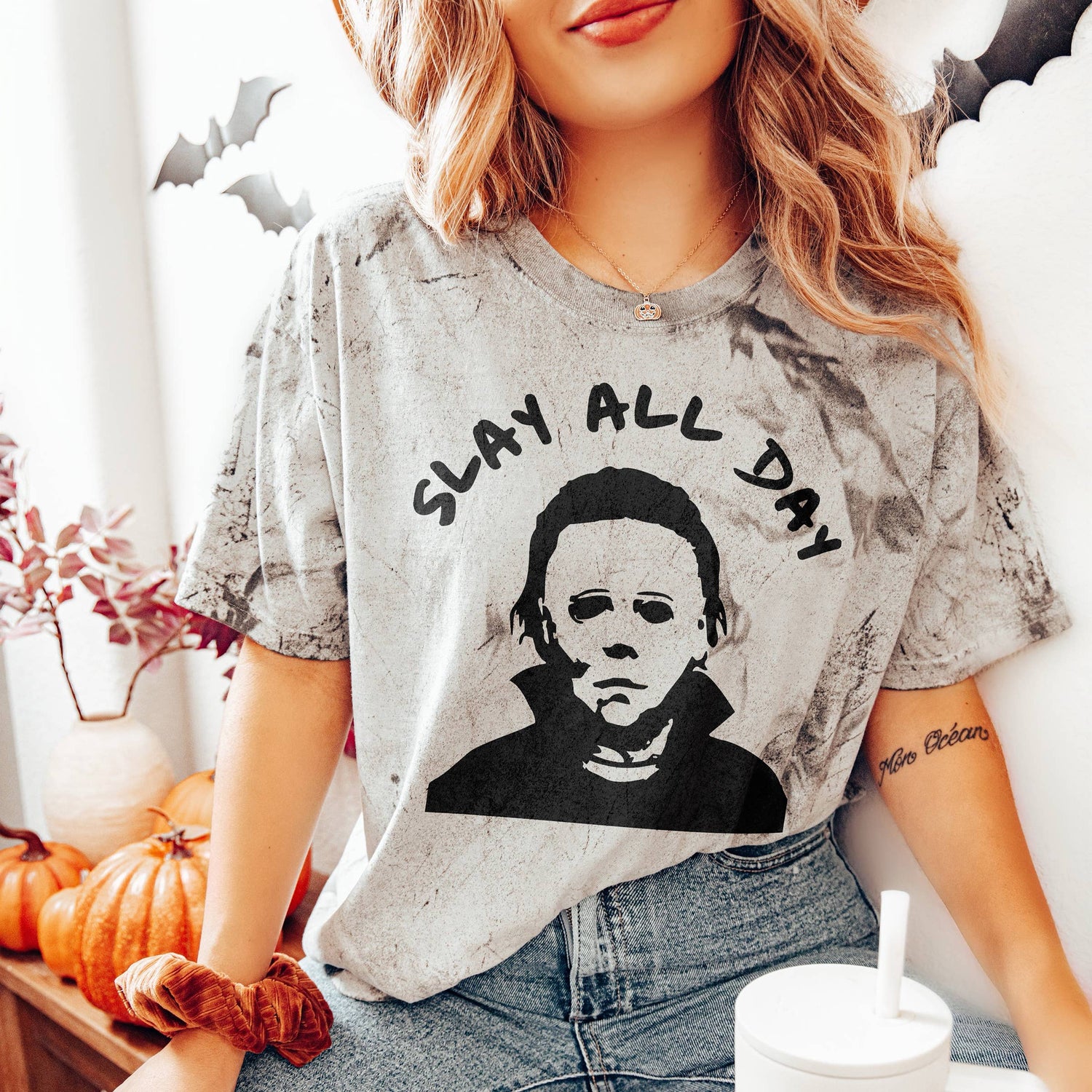 Slay All Day Funny Halloween T-Shirt